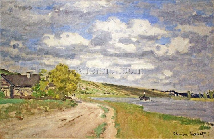 Impressionist Oil Painting of The Estuary of the Seine (1868) by Claude Monet – Expertly Handcrafted at Dafen Village