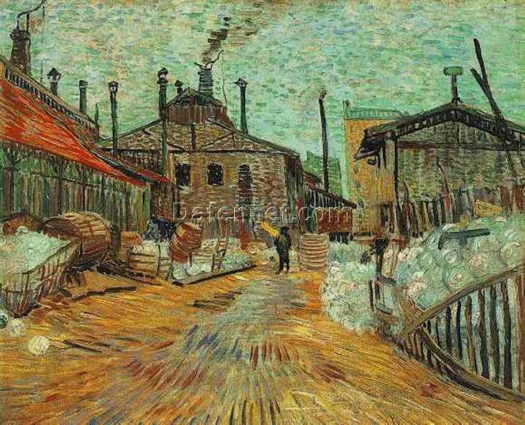 Custom Oil Painting Reproduction of Van Gogh’s The Factory at Asnieres (1887) – High-Quality Canvas Art