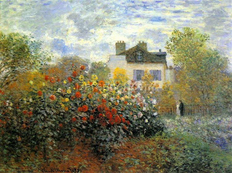 Impressionist Oil Painting of The Garden of Monet at Argenteuil (1873) by Claude Monet – Expertly Handcrafted at Dafen Village