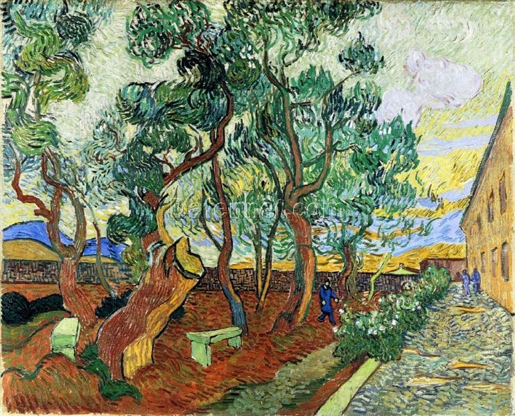 The Garden of St. Paul’s Hospital at St. Remy by Van Gogh – 1889 Oil Painting Reproduction, High-Quality Canvas Art