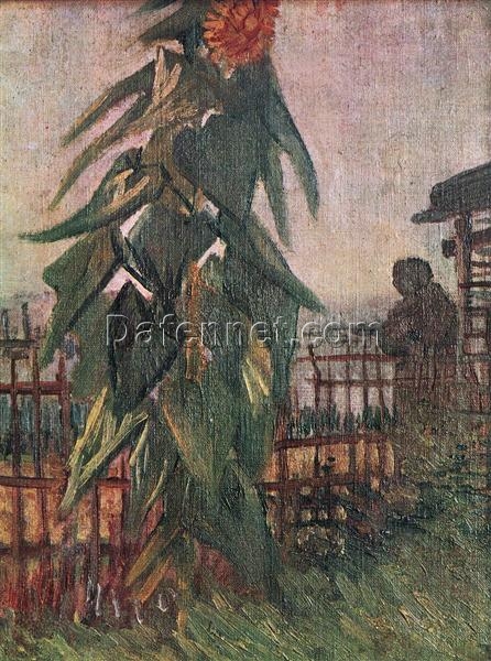 Buy Van Gogh The Garden with Sunflower – 1887 Custom Oil Painting Reproduction for Home Decor