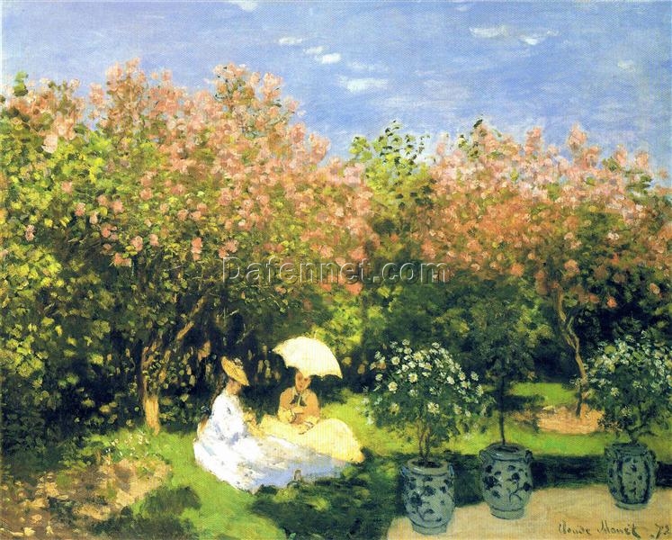 Custom Oil Painting of The Garden by Claude Monet (1872) – Beautiful Reproduction from Dafen Village Studio