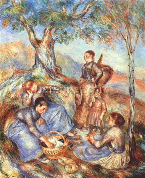 Pierre-Auguste Renoir “Grape Pickers at Lunch” (c.1888) Oil Painting Reproduction – Hand-painted Masterpiece from Dafen Village