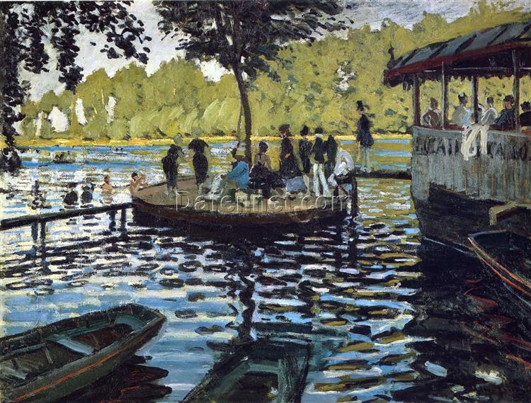 Original Style Oil Painting of The Grenouillère (1869) by Claude Monet – Created by Dafen Village Artists with Attention to Detail