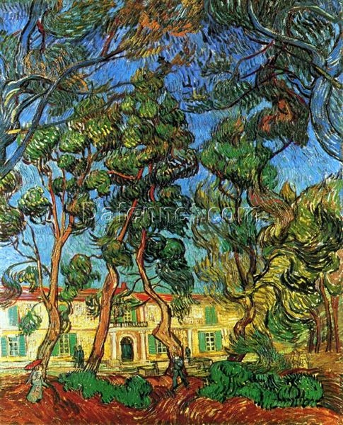 Authentic Van Gogh 1889 The Grounds of the Asylum – Handcrafted Oil Painting Reproduction