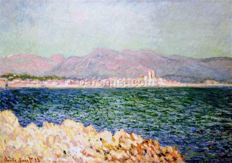 Original Hand-painted Monet Oil Painting – “The Gulf of Antibes,” Custom Canvas Art for Elegant Home or Office Decor