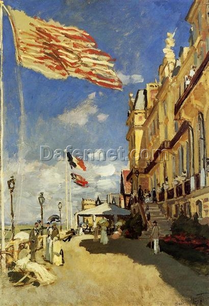 Claude Monet’s “The Hotel des Roches Noires at Trouville” Oil Painting Reproduction, High-Quality Canvas Artwork from Dafen Village