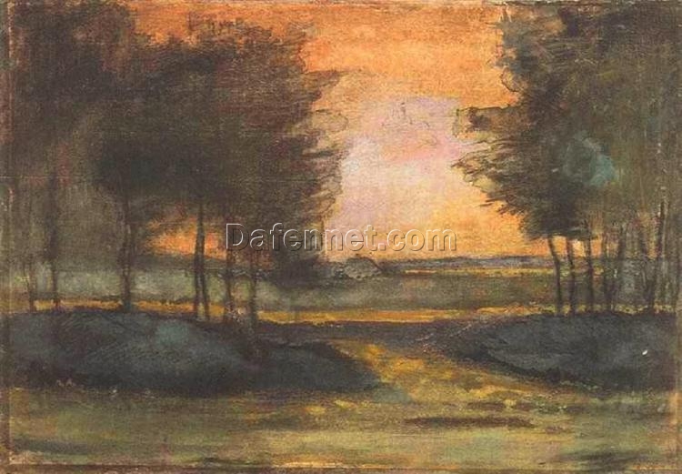 The Landscape in Drenthe (1883) by Van Gogh – Hand-Painted Oil Painting Reproduction from Dafen Village