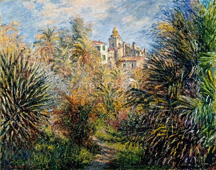 Original Oil Painting of “The Moreno Garden at Bordighera” by Claude Monet, Handcrafted Canvas Art for Home Decor from Dafen Village