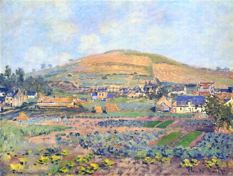 Original Oil Painting of “The Mount Riboudet in Rouen at Spring” by Claude Monet, Handcrafted Canvas Art for Home Decor from Dafen Village