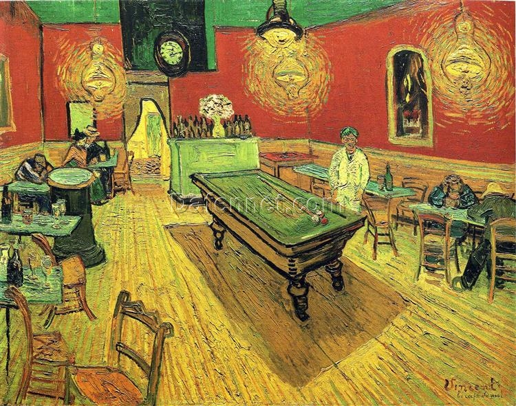 The Night Café by Van Gogh – 1888 Oil Painting Reproduction, High-Quality Canvas Art