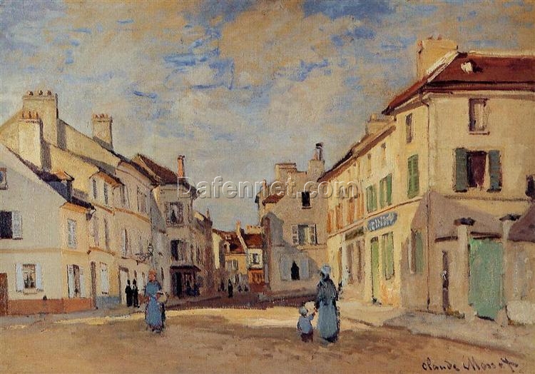 Hand-painted Oil Painting of “The Old Rue de la Chaussee, Argenteuil” by Claude Monet, Customizable Canvas Art from Dafen Village Studio