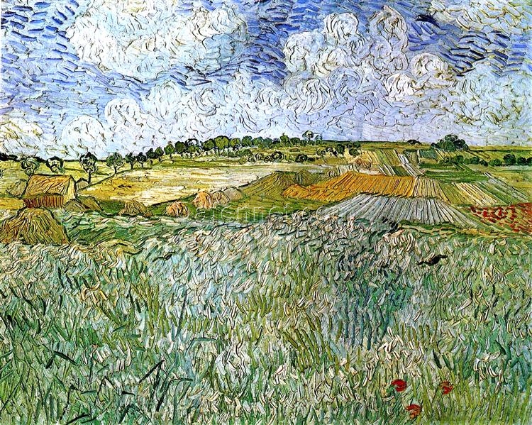 The Plain at Auvers by Van Gogh – 1890 Oil Painting Reproduction, High-Quality Canvas Art