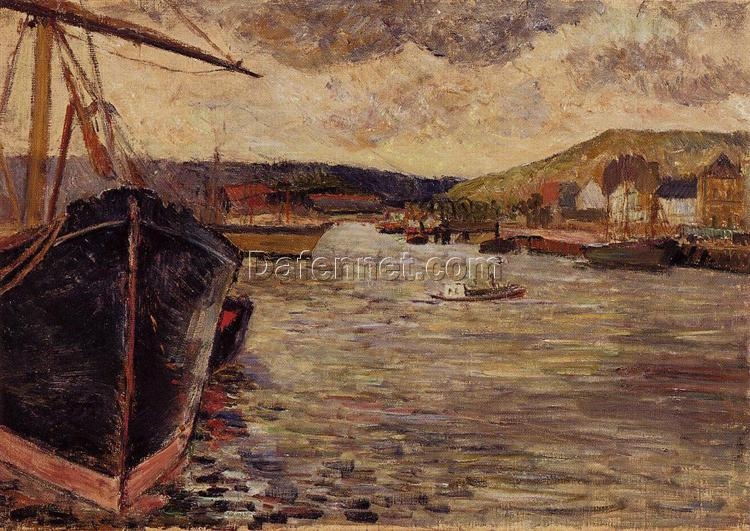 Buy Paul Gauguin’s “The Port of Rouen” 1884 – Premium Oil Painting Reproduction | Custom Handcrafted Canvas Art