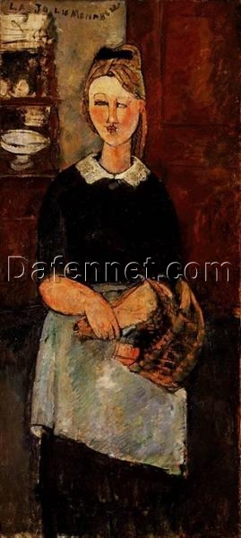 The Pretty Housewife” by Amedeo Modigliani – 1915 Oil Painting Reproduction | Beautiful Hand-Painted Canvas Artwork for Art Collectors