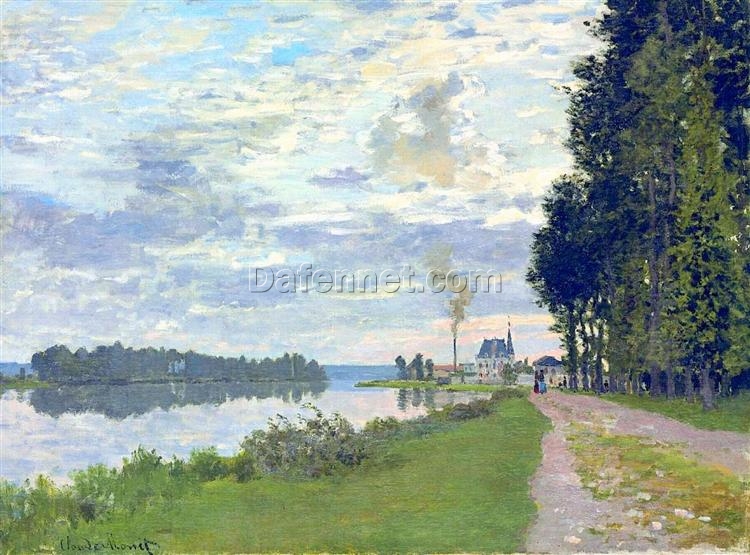 Claude Monet’s “The Promenade at Argenteuil 02” Oil Painting Reproduction, High-Quality Canvas Artwork from Dafen Village