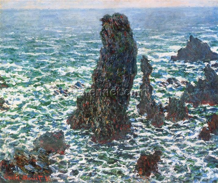 Custom “The Pyramids of Port Coton, Belle-Ile-en-Mer” Oil Painting, Impressionist Art for Living Room or Office, Made by Dafen Village Artists