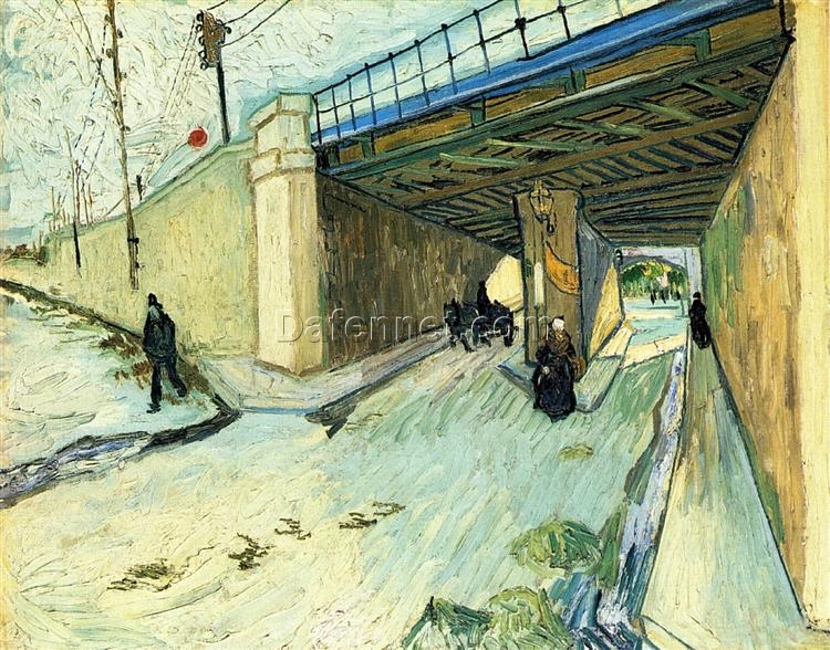 Buy Van Gogh The Railway Bridge over Avenue Montmajour – 1888 Custom Oil Painting Reproduction for Home Decor