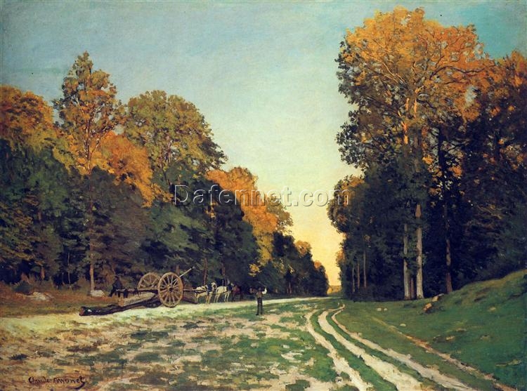 Claude Monet’s “The Road from Chailly to Fontainebleau” Oil Painting Reproduction, High-Quality Canvas Artwork from Dafen Village