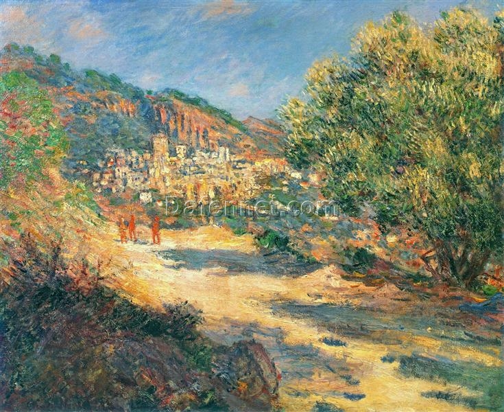 Impressionist Oil Painting of “The Road to Monte Carlo” by Claude Monet, Custom Canvas Artwork from Dafen Village