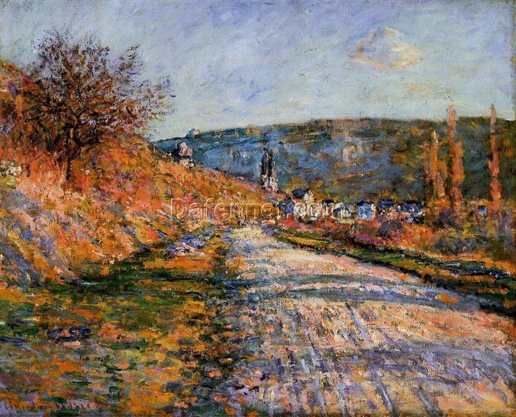 Custom “The Road to Vetheuil” Oil Painting, Impressionist Art for Living Room or Office, Made by Dafen Village Artists