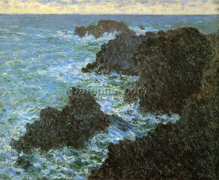 Claude Monet’s Coastal Beauty The Rocks of Belle-Ile (1886) – Handmade Oil Painting from Dafen Village Studio