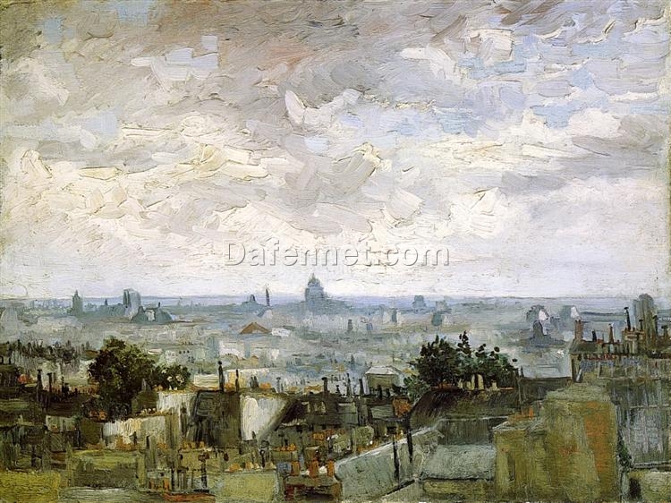 Van Gogh The Roofs of Paris – 1886 Hand-Painted Oil Painting Reproduction from Dafen Village