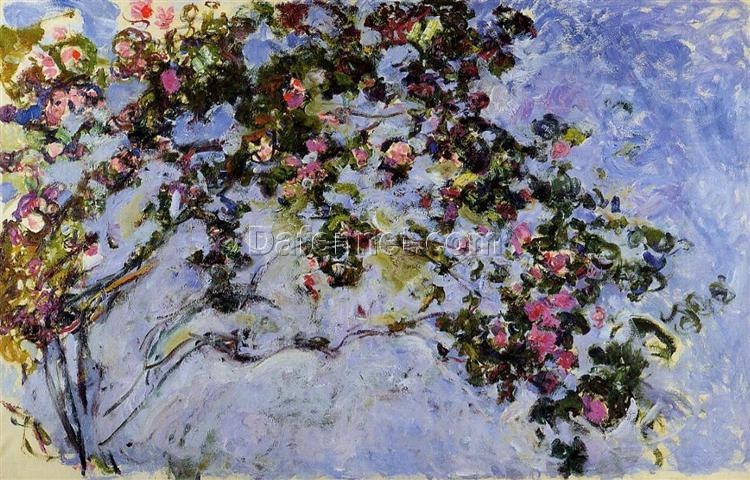 Custom “The Rose Bush” Oil Painting, Impressionist Art for Living Room or Office, Made by Dafen Village Artists