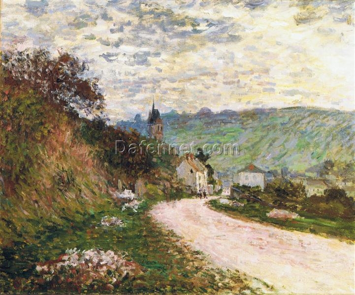 Claude Monet’s “The Route at Vetheuil” – High-Quality Oil Painting Reproduction, Customizable Art from Dafen Village Studio