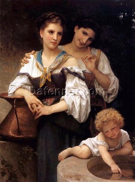 Custom Oil Painting of Bouguereau’s “The Secret” | Elegant 1876 Artwork from Dafen Village