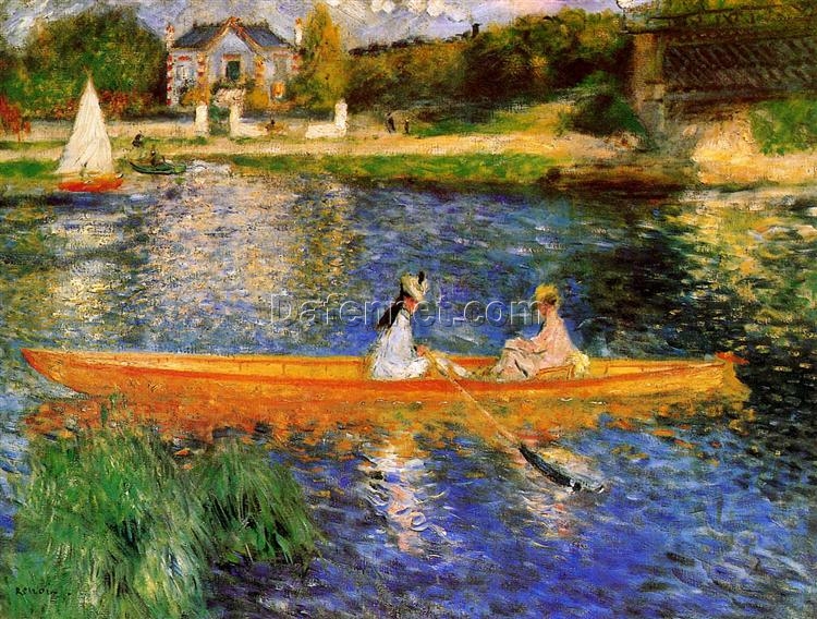 Buy Renoir “The Seine at Asnières” (1879) – Custom Oil Painting Reproduction of Impressionist Masterpiece Featuring Boat on the River