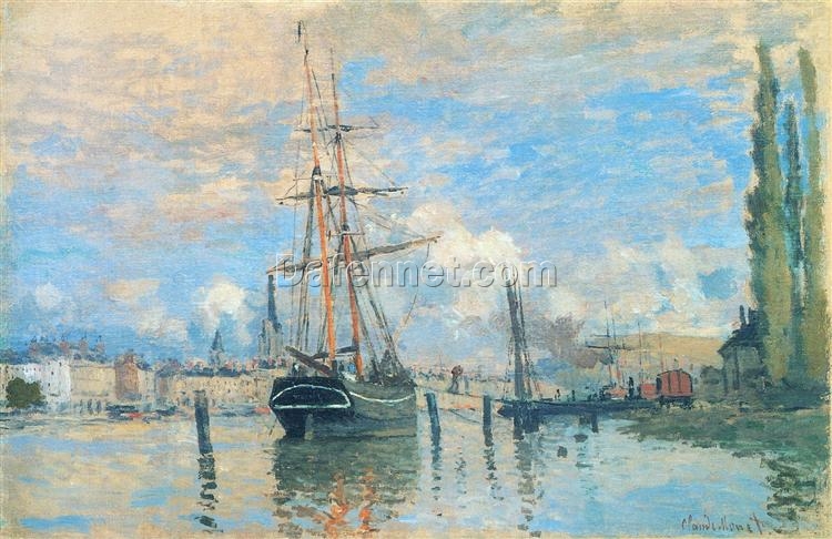 Custom Oil Painting of The Seine at Rouen (1872) by Claude Monet – Made to Order at Dafen Village Oil Painting Studio