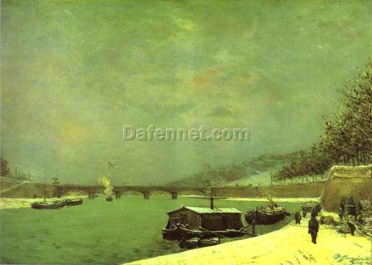 The Seine at the Pont d’Iena” by Paul Gauguin 1875 – Stunning Oil Painting Reproduction | Elegant Parisian River Scene