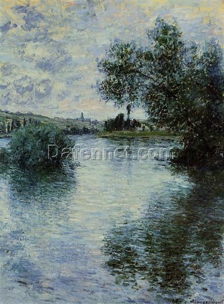 Impressionist Masterpiece – The Seine at Vetheuil (1879) by Claude Monet, High-Quality Oil Painting from Dafen Village