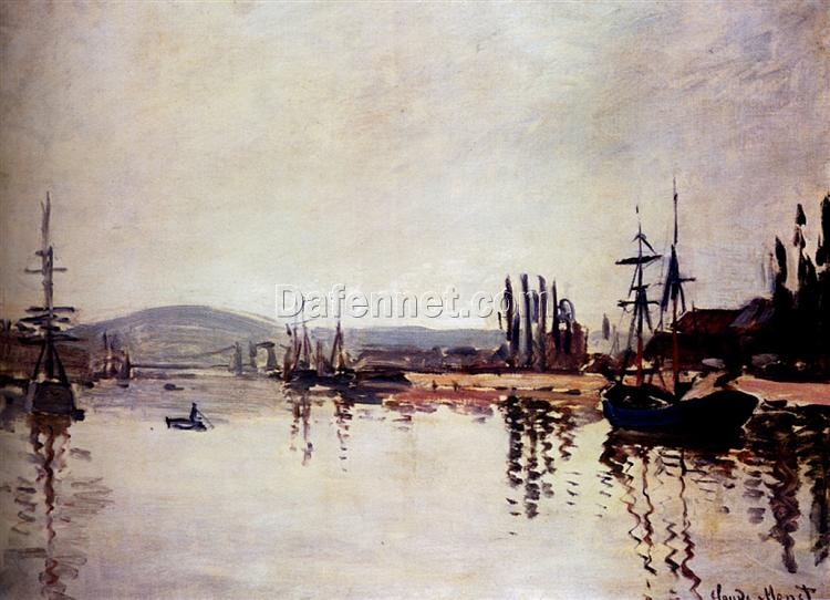 Classic Claude Monet Masterpiece: The Seine Below Rouen (1872) – Custom Oil Painting from Dafen Village Studio