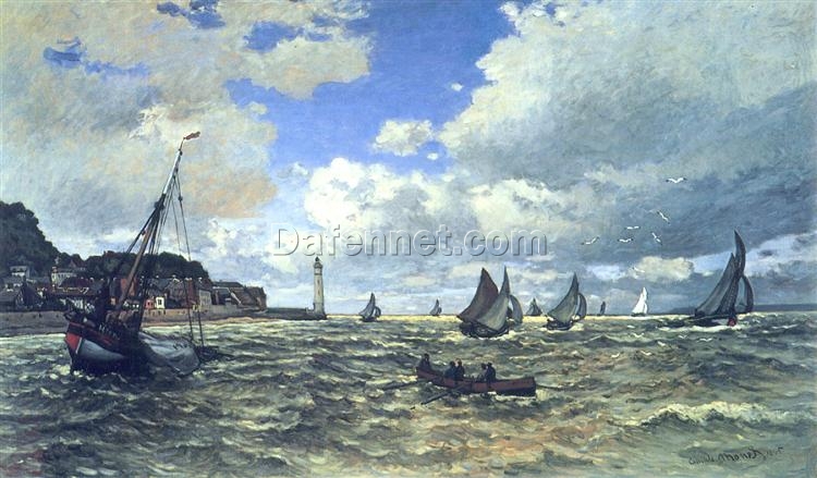 Hand-Painted Reproduction of The Seine Estuary at Honfleur by Claude Monet – 1865 Oil Painting Masterpiece from Dafen Village Studio