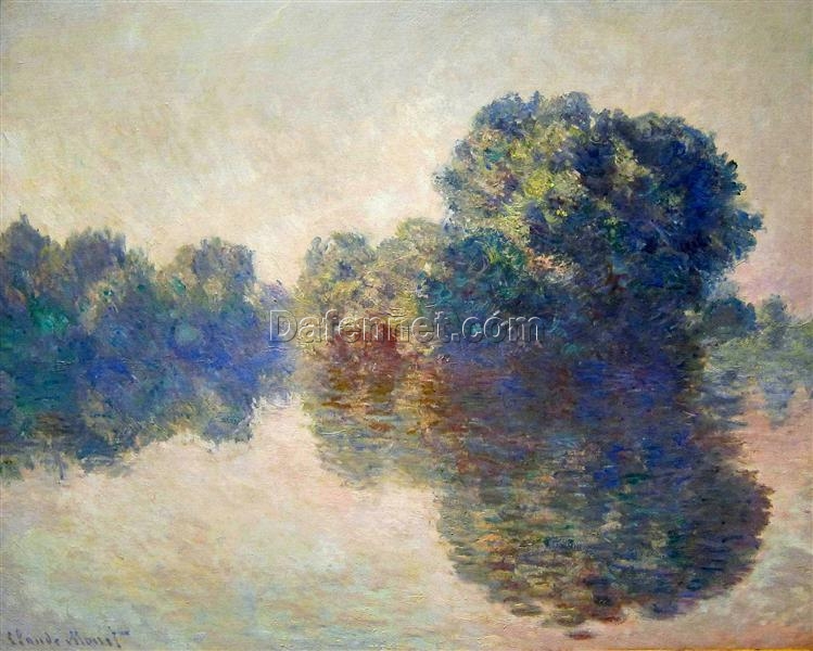 Custom Oil Painting of The Seine near Giverny (1897) by Claude Monet – Perfect for Art Lovers and Home Decoration