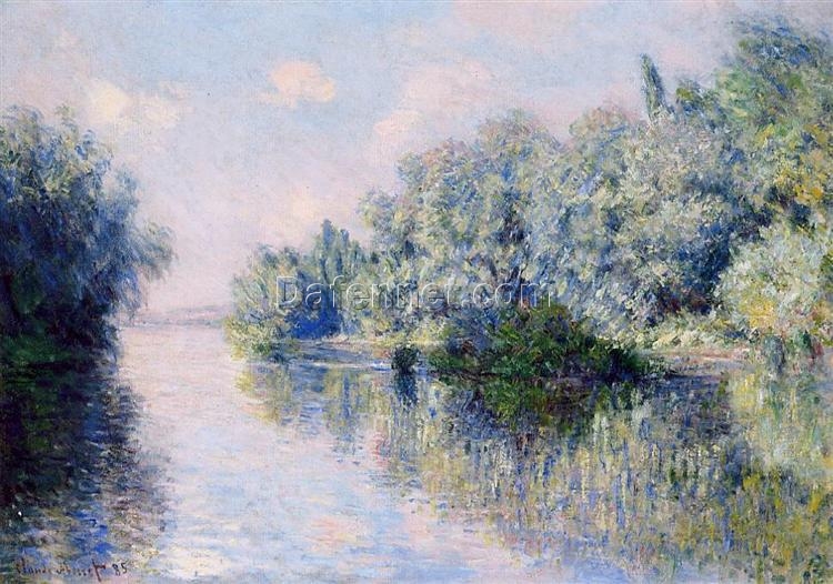 Impressionist Oil Painting of The Seine near Giverny by Claude Monet – Handcrafted Custom Art from Dafen Village