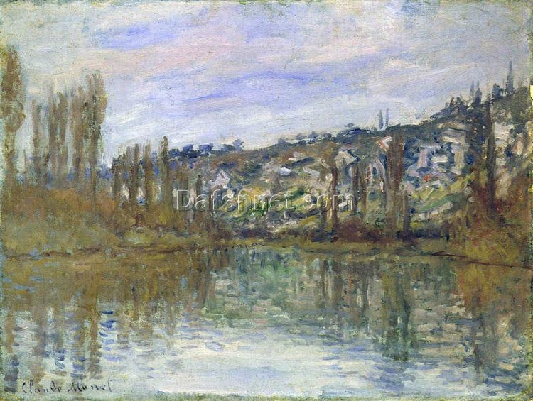 Impressionist River Scene: The Seine near Vetheuil by Claude Monet (1897) – Custom Oil Painting from Dafen Village