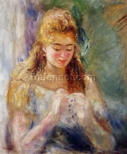 Buy Renoir’s “A Needlewoman” (La Couseuse) c.1874-1876 – High-Quality Impressionist Oil Painting Reproduction | Dafen Village Studios