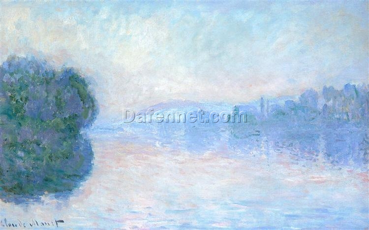 Gorgeous Hand-Painted Impressionist Oil Painting of The Seine Near Vernon (1894) by Claude Monet, Created by Dafen Village Artists