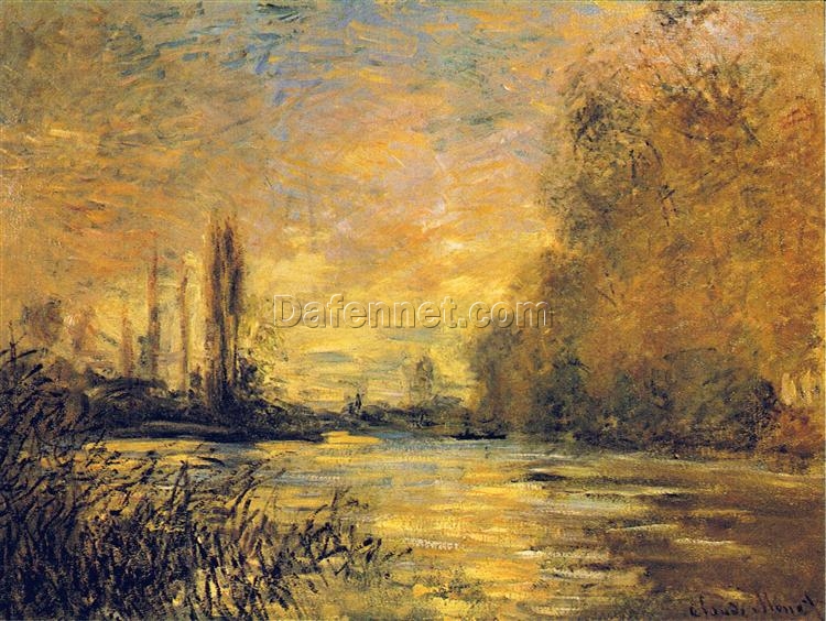 Impressionist Masterpiece: The Small Arm of the Seine at Argenteuil (1876) by Claude Monet – Handcrafted Oil Painting from Dafen Village