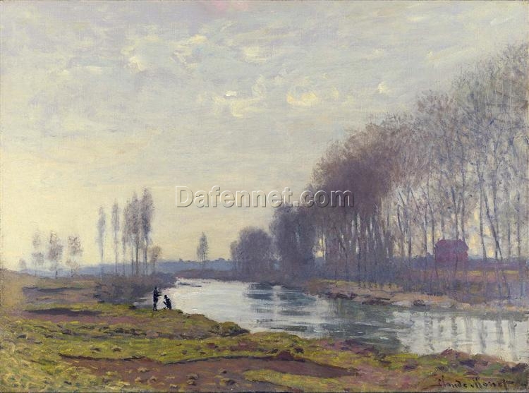 Impressionist Style Oil Painting: The Small Arm of the Seine at Argenteuil (1872) by Claude Monet, Handcrafted in Dafen Village