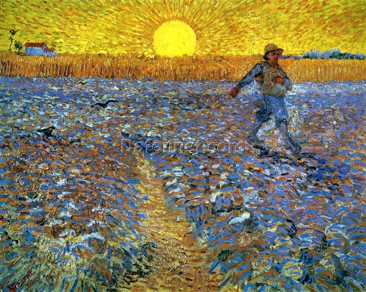 Van Gogh The Sower (Sower with Setting Sun) – 1888 Hand-Painted Oil Painting Reproduction from Dafen Village