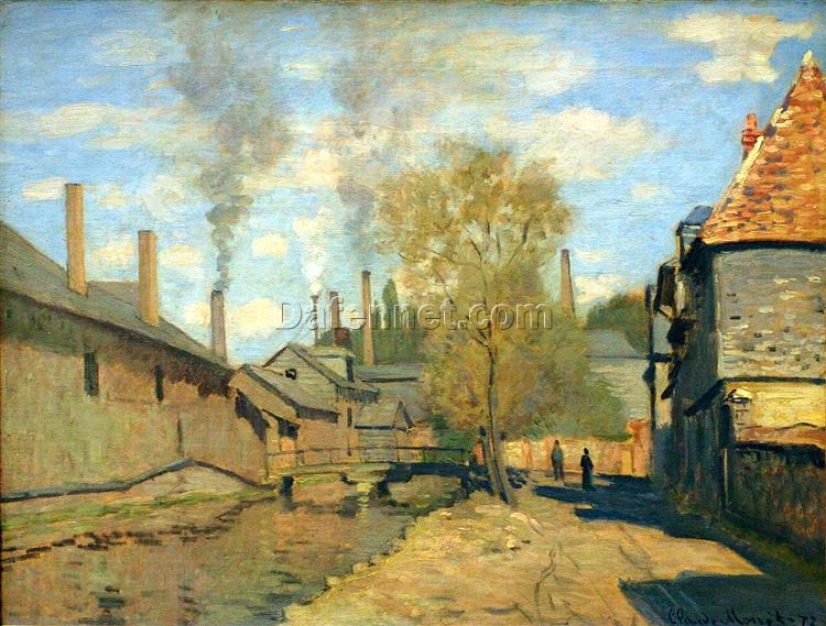 Monet’s “The Stream of Robec at Rouen” (1872) – Original Hand-Painted Oil Painting for Sale, Dafen Village Studio