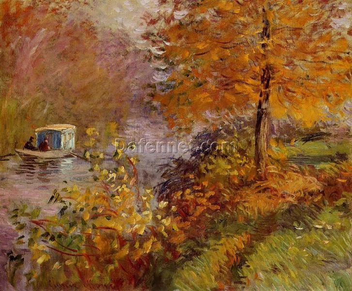 The Studio Boat by Claude Monet – 1875-1876 Hand-Painted Oil Painting | Dafen Village Art Studio