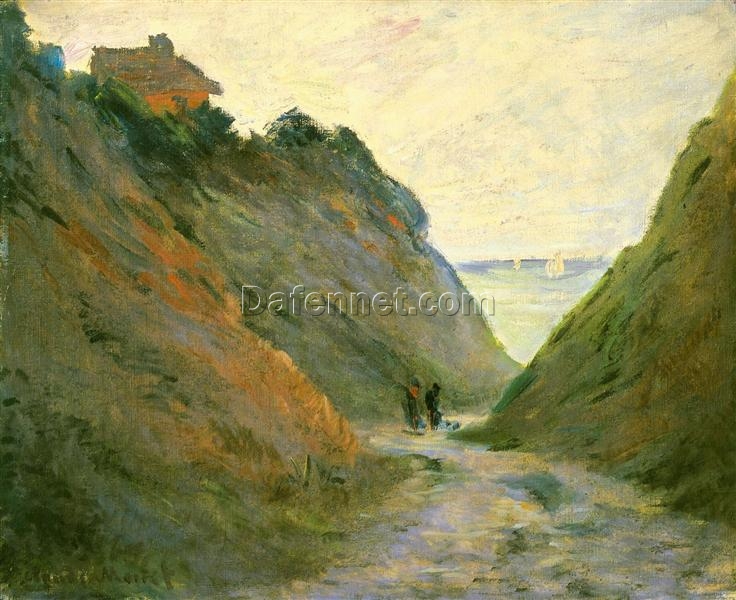 Claude Monet’s The Sunken Road in the Cliff at Varangeville 1882 | Custom Impressionist Oil Painting | Dafen Village Artists