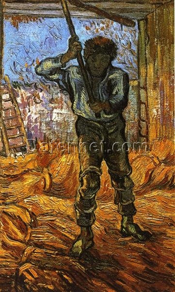 The Thresher (after Millet) by Van Gogh – 1889 Oil Painting Reproduction, High-Quality Canvas Art