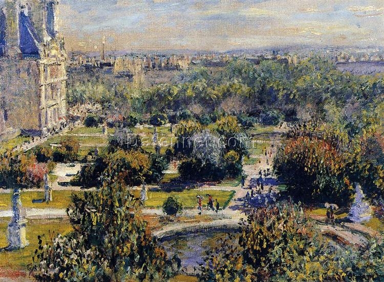 Impressionist Masterpiece The Tuileries (Study) (1876) by Claude Monet | Custom Oil Painting from Dafen Village