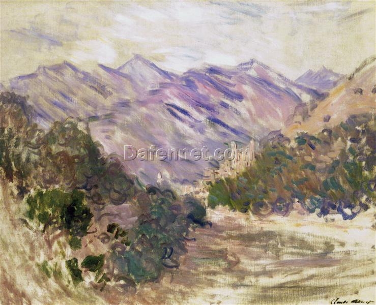 Custom Oil Painting of Monet’s The Valley of the Nervia with Dolceacqua (1884) – Reproduction by Expert Artists from Dafen Village